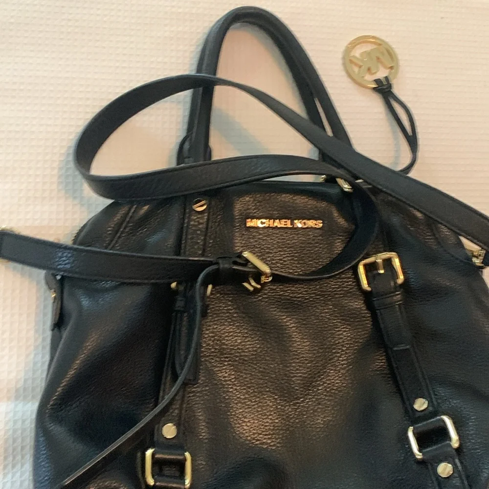 Michael Kors soft black leather shoulder bag